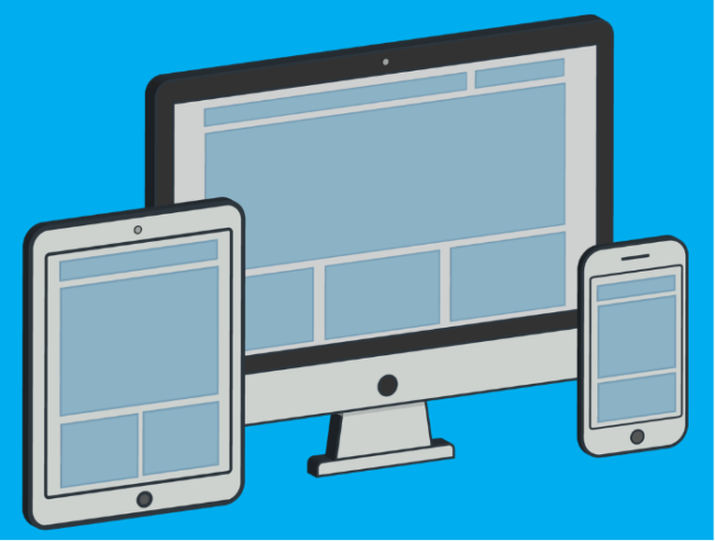 Graphic of a laptop, cellphone and tablet.